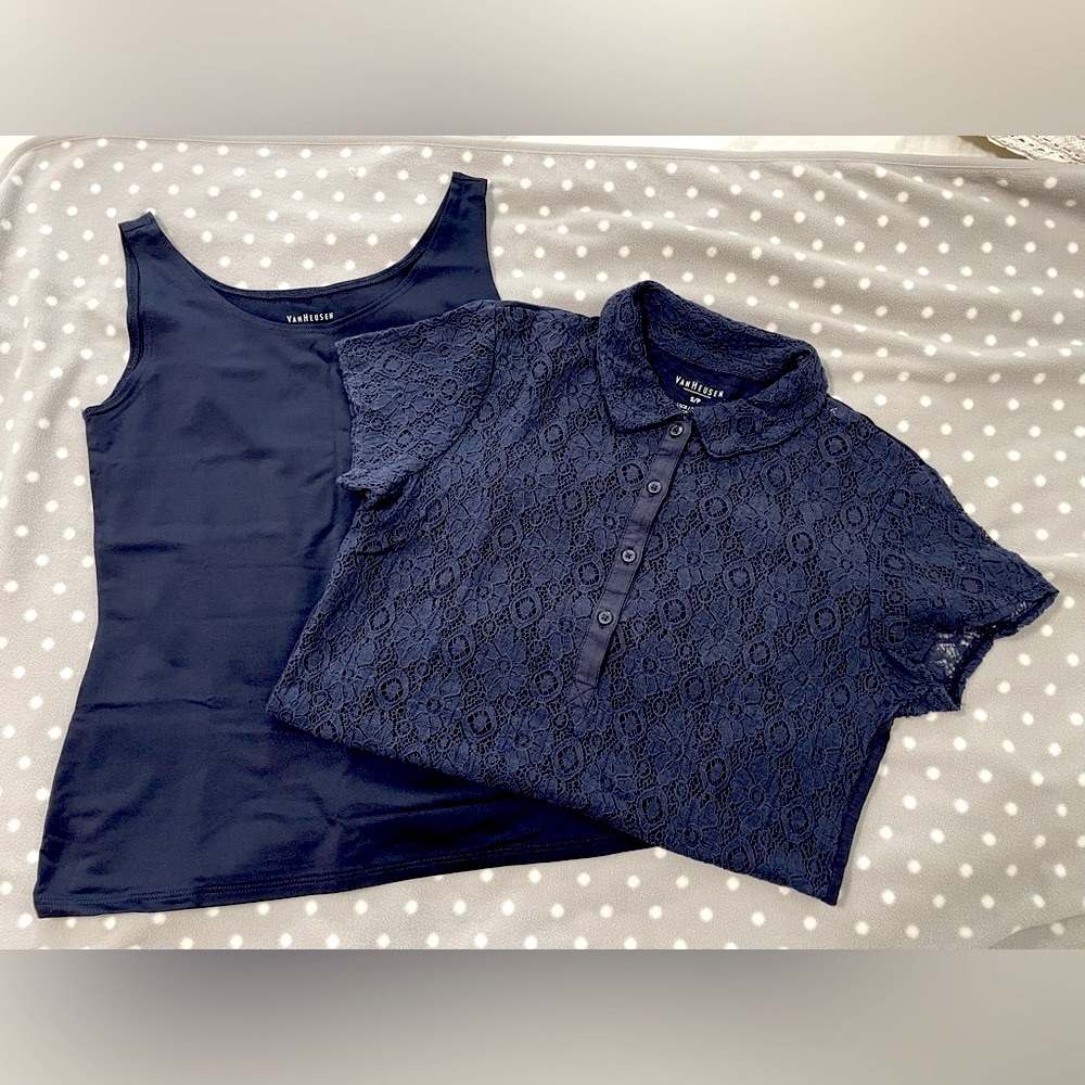 Van Heusen Navy Lace Polo with Matching Navy Tank